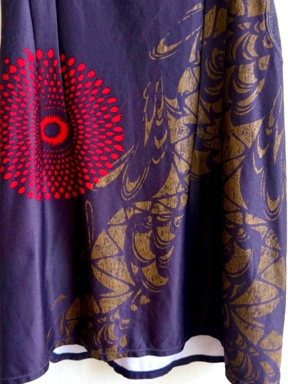 Nike Serena Williams Asian Design Bronze Purple red accent gorgeous dress MEDIUM - Picture 4 of 5
